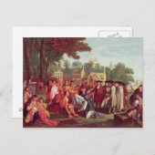 1683年のウィリアム・ペンインディアン条約 ポストカード (正面/裏面)