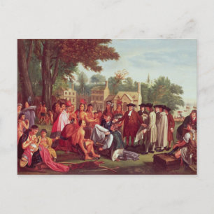 1683年のウィリアム・ペンインディアン条約 ポストカード
