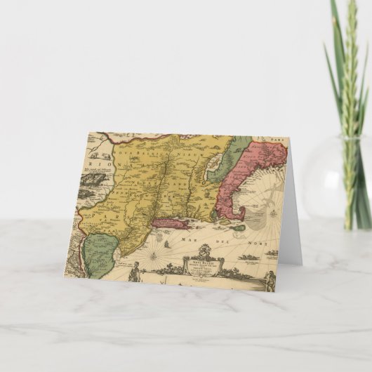 1685の地図 – ニューベルギー、ニューワールド、ニューイングランド カード (正面)