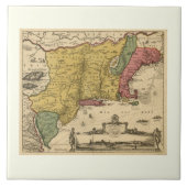 1685の地図 – ニューベルギー、ニューワールド、ニューイングランド タイル (正面)