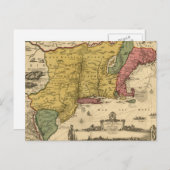 1685の地図 – ニューベルギー、ニューワールド、ニューイングランド ポストカード (正面/裏面)