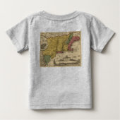 1685年地図 - 新ベルギー, 新世界, 新イングランド ベビーTシャツ (裏面)