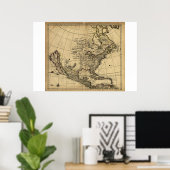 1685年頃の北米の地図 ポスター (ホームオフィス)