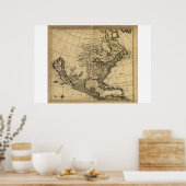 1685年頃の北米の地図 ポスター (キッチン)