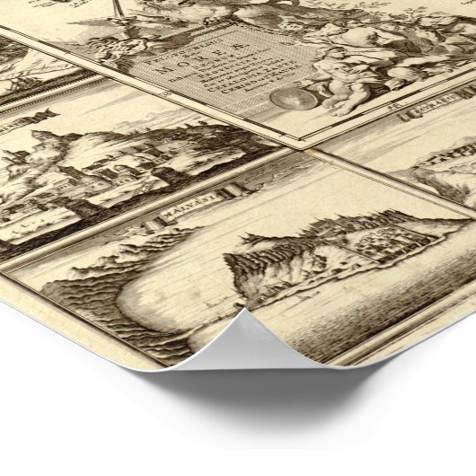 1688ギリシャ/ペロポネシアの地図 ポスター (角)