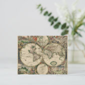 1689年の世界地図 ポストカード (スタンド正面)