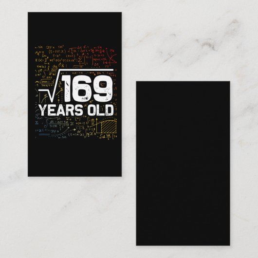 169の数学ユーモアの13歳の誕生日のルート 名刺 (正面/裏面)
