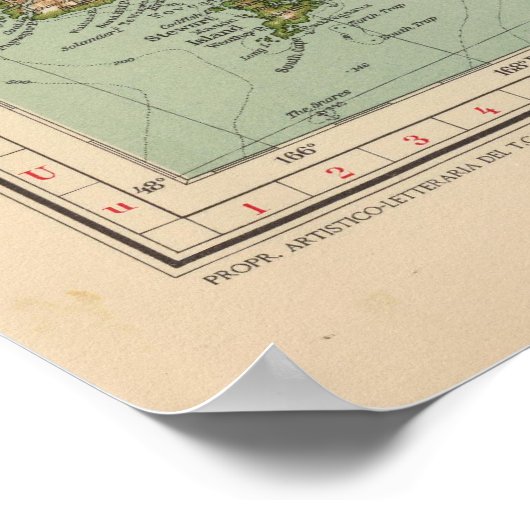 169ニュージーランド、ハワイ、タスマニア ポスター (角)