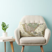 1690年クールの旧ヴィンテージ北米地図 ランバークッション (椅子)