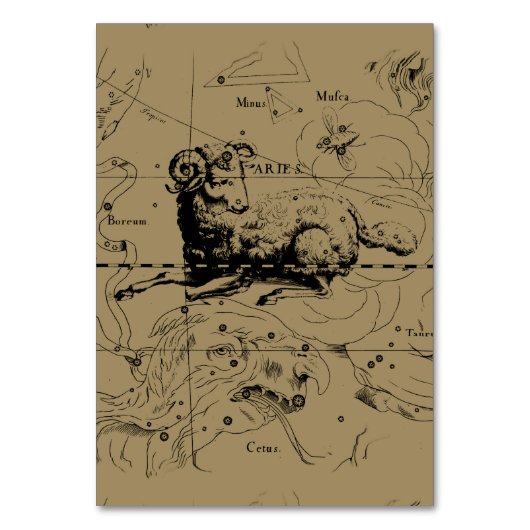 1690年頃牡羊座の星座の地図Hevelius テーブルナンバー (正面)