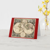 1690年頃Nicolao Visscher著旧式な世界地図、 カード (黄色い花)