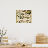 1690東方地図地中海の ポスター (キッチン)