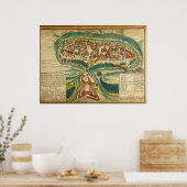 1691年フランスののポディルスカイの地図 ポスター (キッチン)