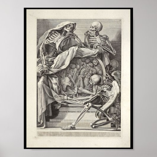 1691解剖学芸術的体骨格アートプリント ポスター (正面)