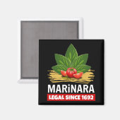 1692年からマリナラ合法バジルトマトスパゲッティ マグネット (正面/裏面)