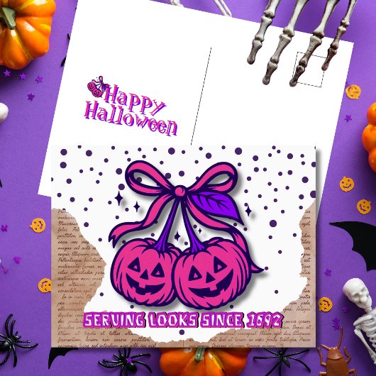 1692年のピンクカボチャのコケット以来の外観を提供 シーズンポストカード