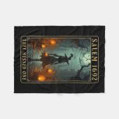 1692彼ら恋しく思は一つのハロウィーンの魔女 フリースブランケット (正面(横))