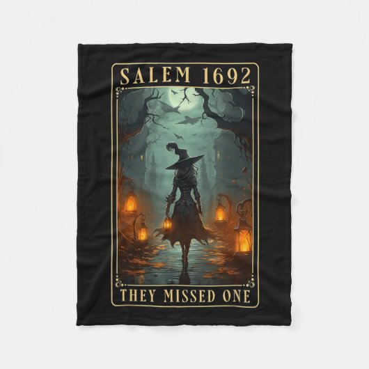 1692彼ら恋しく思は一つのハロウィーンの魔女 フリースブランケット (正面)