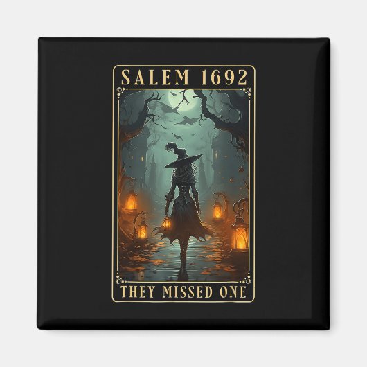 1692彼ら恋しく思は一つのハロウィーンの魔女 マグネット (正面)