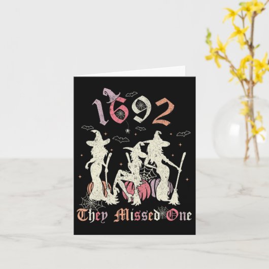 1692 サレムでは一件逃した あなたもハロウィーンで一件逃した カード (黄色い花)