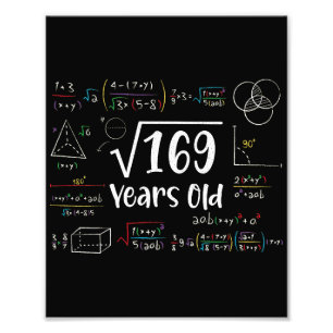 169 13誕生日13歳のギフトの平方根 フォトプリント