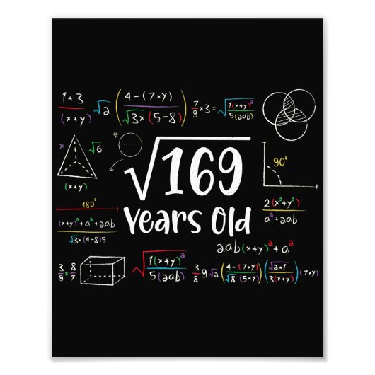 169 13誕生日13歳のギフトの平方根 フォトプリント            (正面)