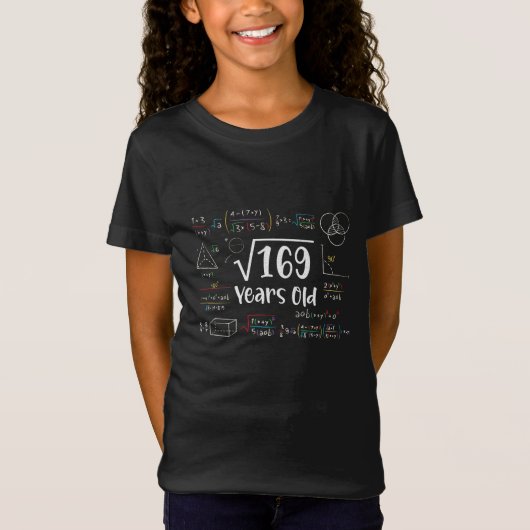 169 13誕生日13歳のギフトの平方根 Tシャツ (正面)