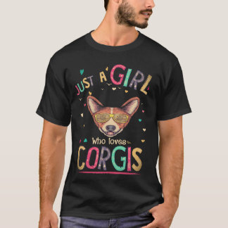 16 コーギーが大好きな女の子 Tシャツ