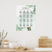 16 テーブル グリーン フォト ウェディング 着席 ウェルカム ポスター (キッチン)