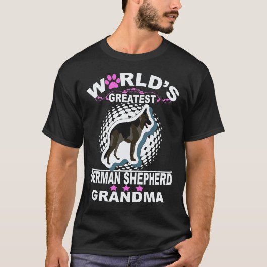 16 世界最高のジャーマンシェパードの祖母 ドイツ Tシャツ (正面)