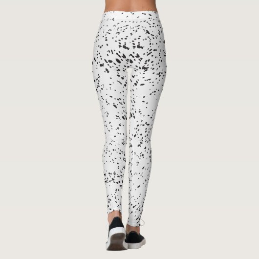 16.動	 物の黒及びグランジ白の墨汁の（ばちゃばちゃ）跳ねる レギンス (裏面)