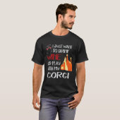 16 私はただワインを飲みたい コーギー Tシャツ (正面フル)