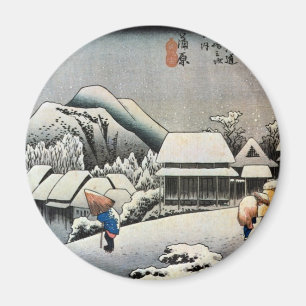16.蒲原宿、広重蒲原宿、広重、浮世絵 マグネット
