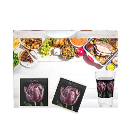 16 0z "紫のチューリエレガント"アメリカのスタイル – ガラス タンブラーグラス