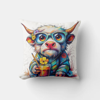 16"×16"の可愛い牛のデザインのクッションカバー クッション