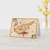 16/17世紀地図航海のハッピーバースデーカード カード (黄色い花)