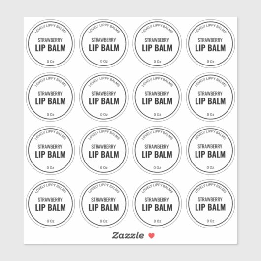 16 1.9インチリップ澄んバルムラベル シール (シート)