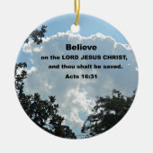 16:31主イエス信じキリストに対して行われる セラミックオーナメント (正面)