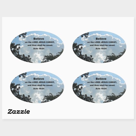 16:31主イエス信じキリストに対して行われる 楕円形シール (シート)