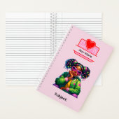 16 African American Girl Writing Supplies Students ノートブック (内側)