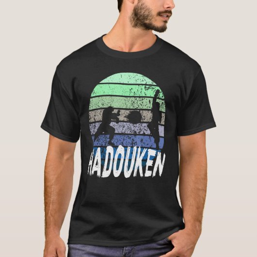 16 bit Retro HADOUKEN Fighter 4 Tシャツ (正面)
