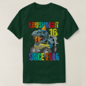 16 Crushing It Since 2006 Monster Truck Dinosaur  Tシャツ (デザイン正面)