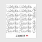 16 Custom Modern 10/11 Letters Name Word Black シール (シート)