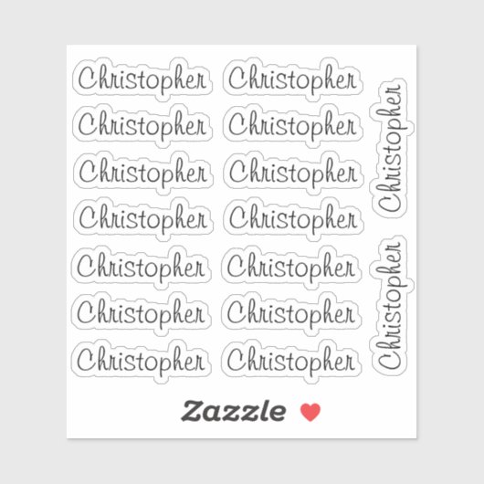 16 Custom Modern 10/11 Letters Name Word Black シール (シート)