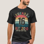 16. Geburtstag Legendär Seit 2010 Jahrgang Tシャツ (正面)