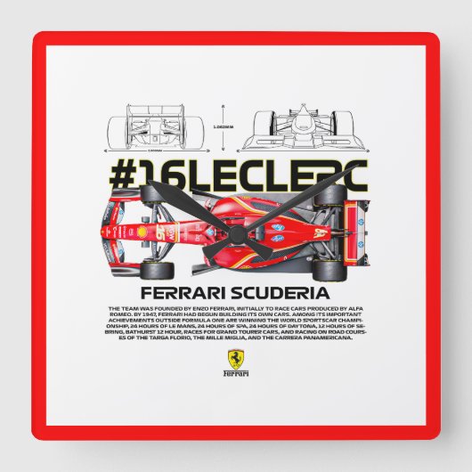 16 leclerc スクエア壁時計 (正面)