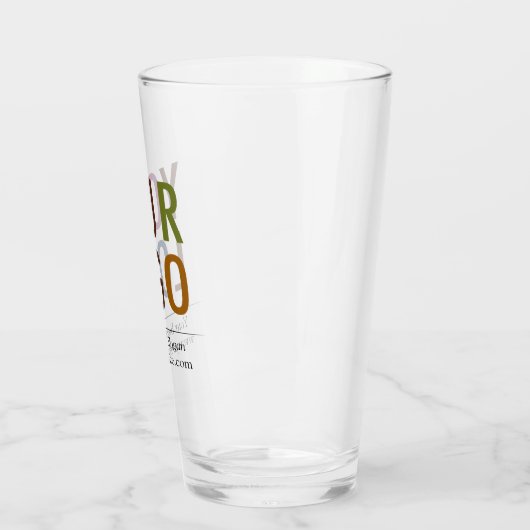 16 ozカスタムロゴ付きピントガラス最小なし タンブラーグラス (左)