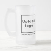 16 ozガラスマグのビジネス名とロゴ フロストグラスビールジョッキ (左)