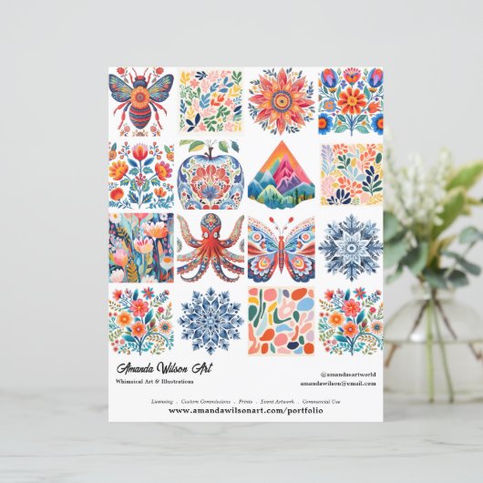 16 Photo Grid Art Portfolio Sell Sheet Template (スタンド正面)