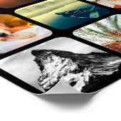 16 Photo Grid Wall Poster Template Collage ポスター (角)